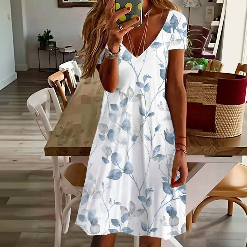 Isla – Leichtes Sommerkleid mit Blättermuster