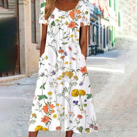 Siena – Elegantes Blumenprint-Kleid