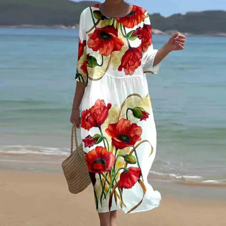 Margareta – Feminines Blumenkleid für stilvolle Sommertage