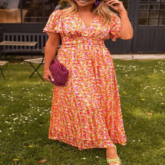 Sandra – Feminines Maxikleid mit verspieltem Flair
