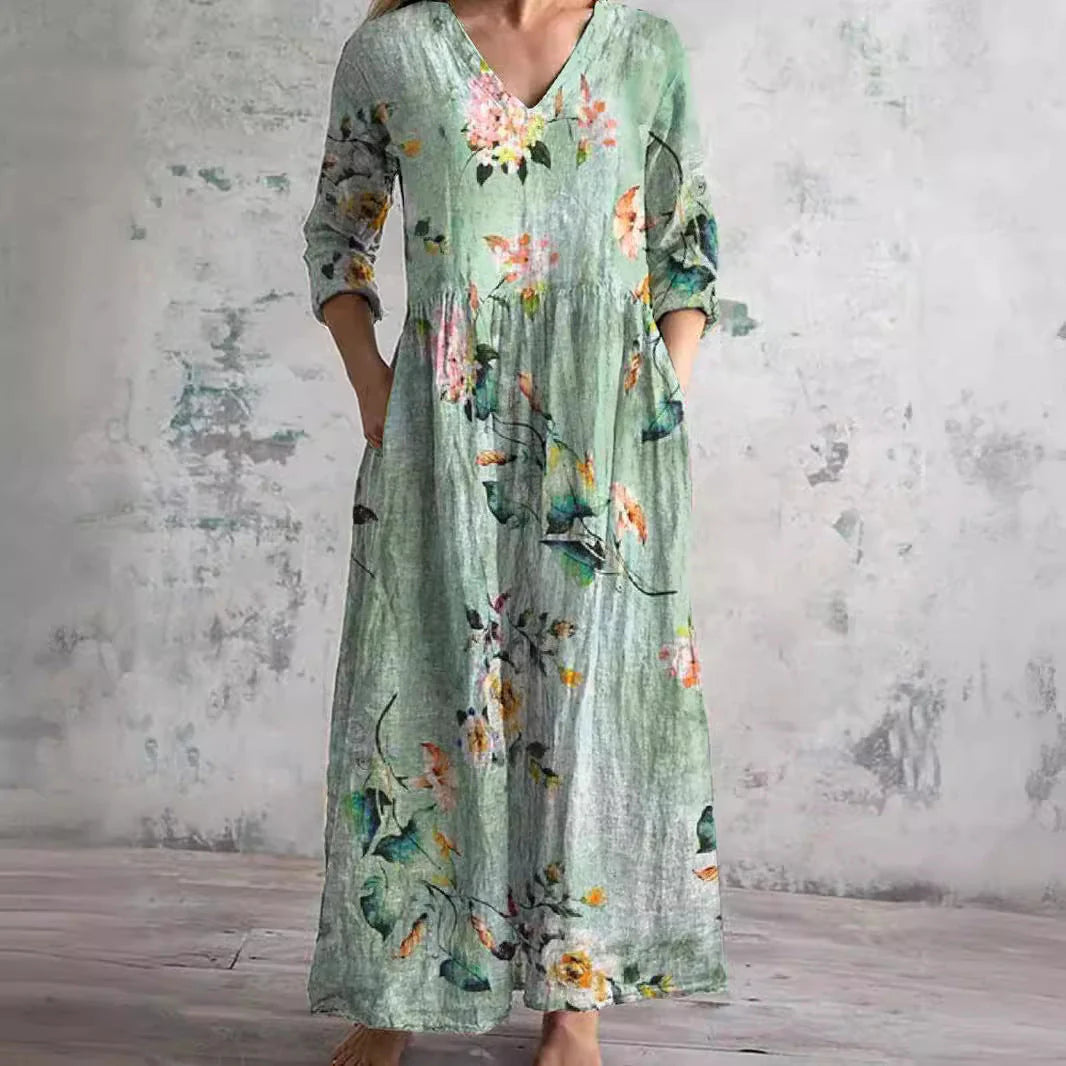 Ariana – Luftiges Maxikleid mit floraler Eleganz und Premium-Tragegefühl