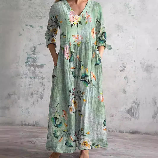 Ariana – Luftiges Maxikleid mit floraler Eleganz und Premium-Tragegefühl