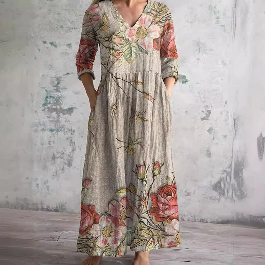 Ariana – Luftiges Maxikleid mit floraler Eleganz und Premium-Tragegefühl